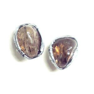 Rutilated quartz crystal earrings handmade